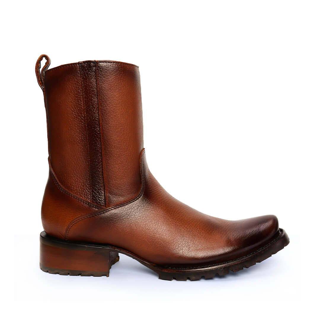 Botín Vaquero de Piel Modelo Ámbar PL103 - Piel Esmeralda