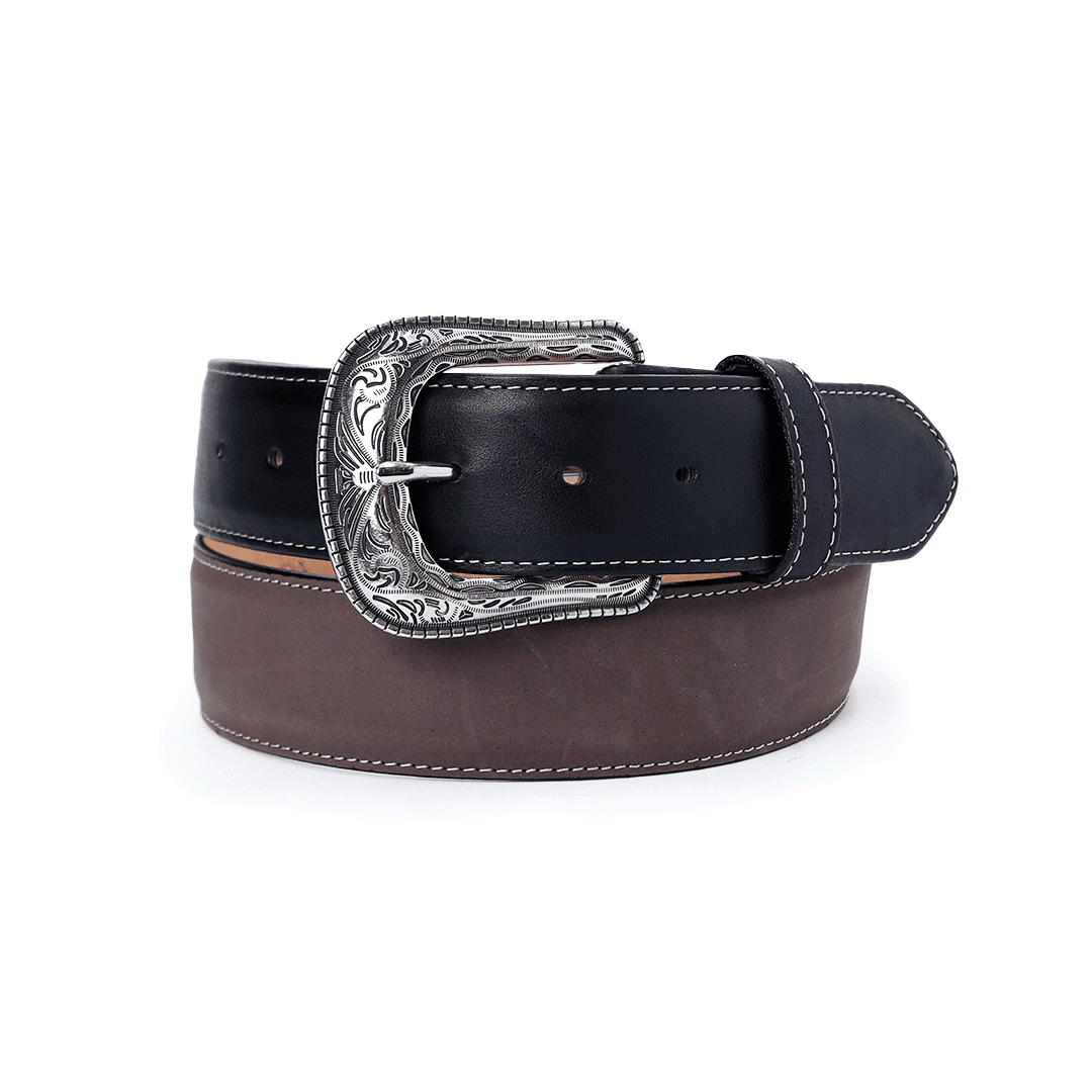 Cinto Bronco Estilo Texano PE474 - Piel Esmeralda