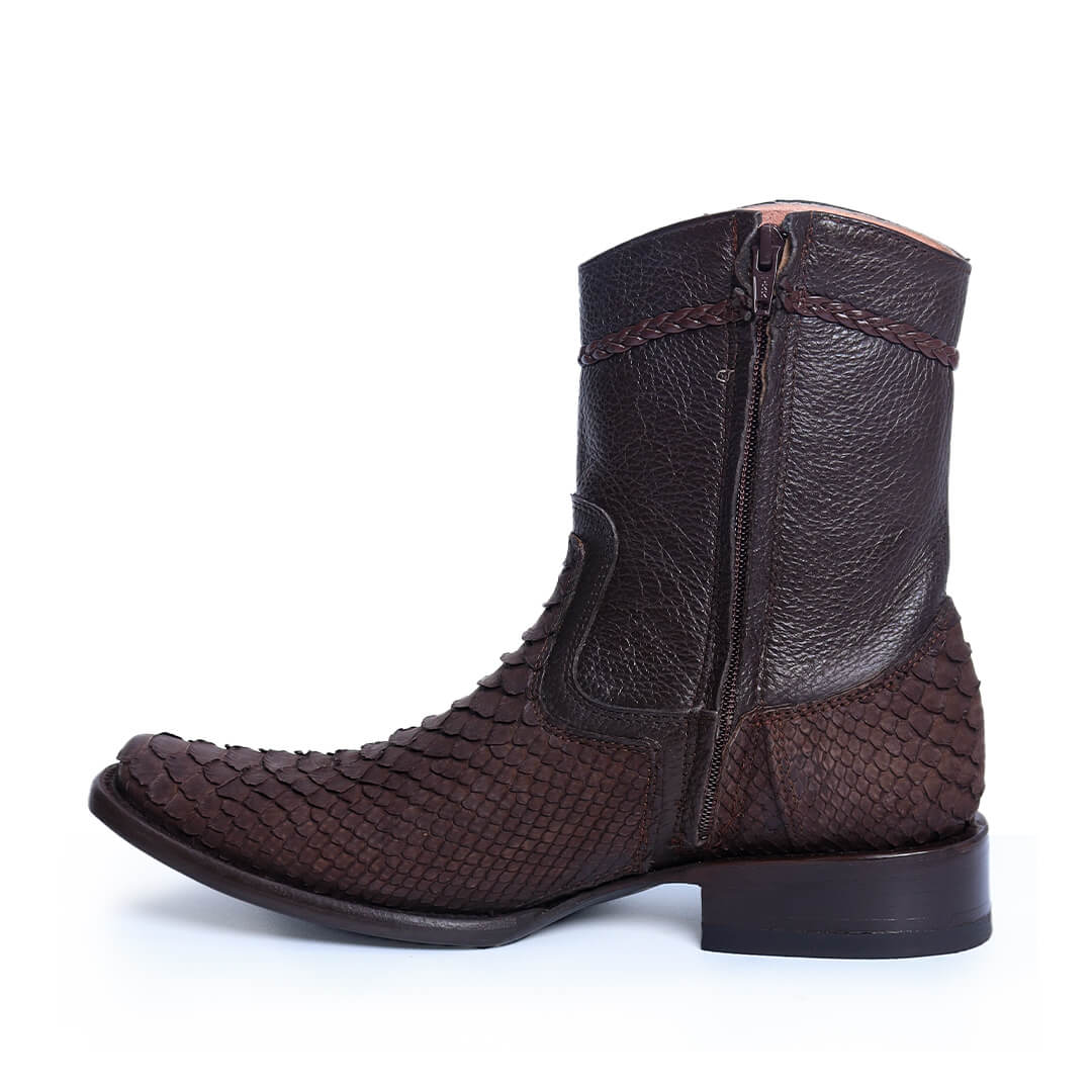 Botín Imperial de Python PE102 - Piel Esmeralda