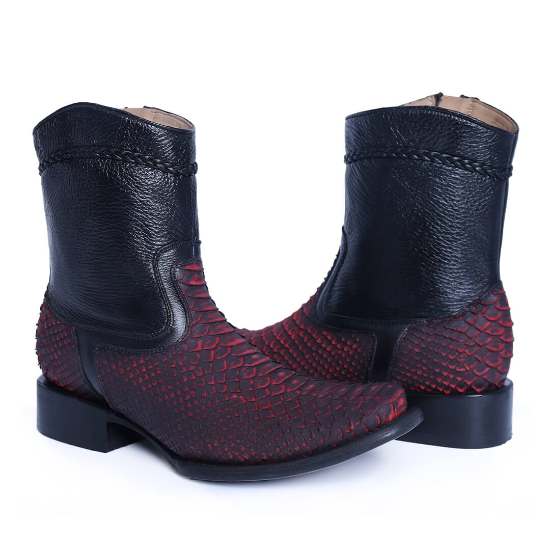 Botín Imperial de Python PE105 - Piel Esmeralda