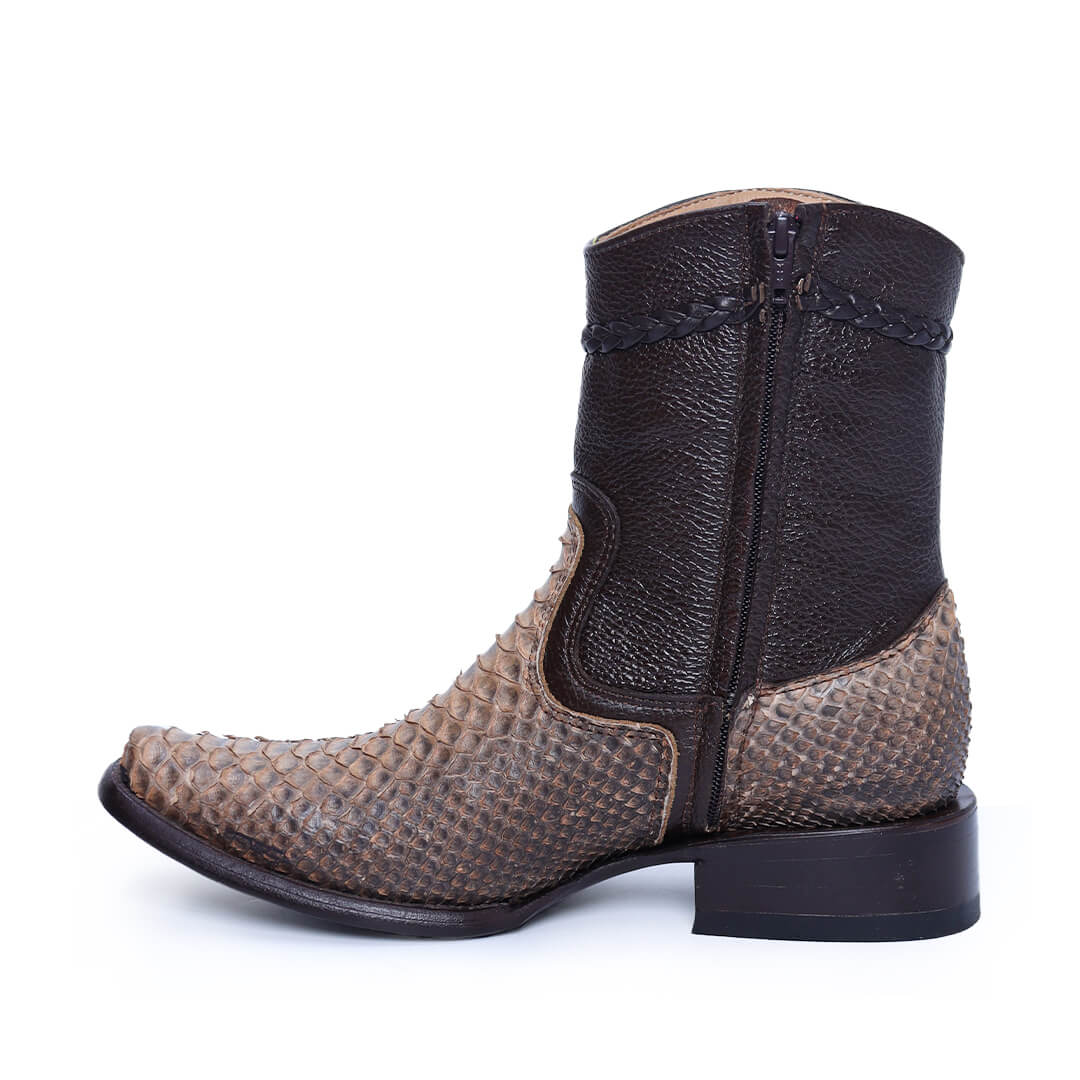 Botín Imperial de Python PE103 - Piel Esmeralda
