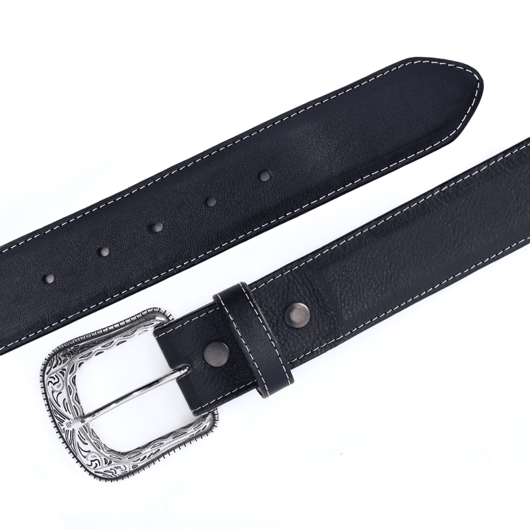 Cinto Bronco Estilo Texano PE474 - Piel Esmeralda