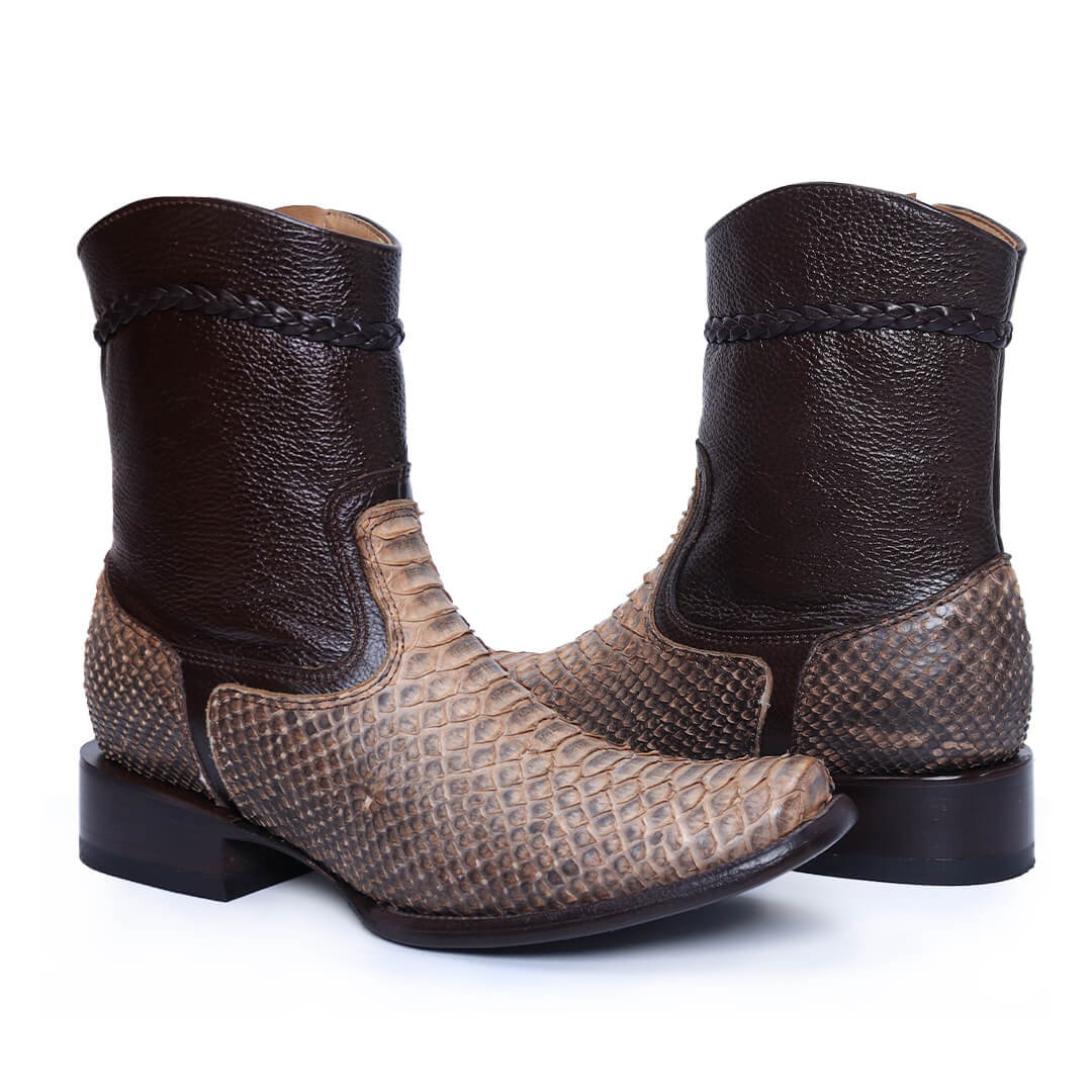 Botín Imperial de Python PE103 - Piel Esmeralda