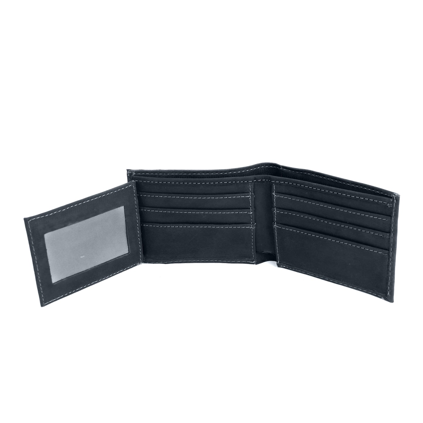 Cartera Vaquera de Piel de Res Negra PE703