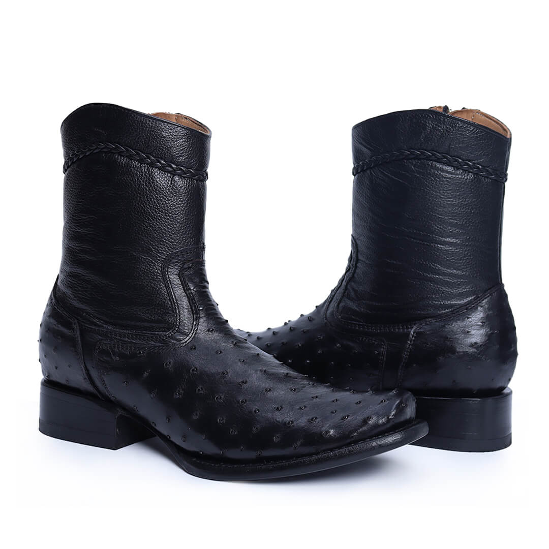 Botín Imperial de Avestruz PE115 - Piel Esmeralda