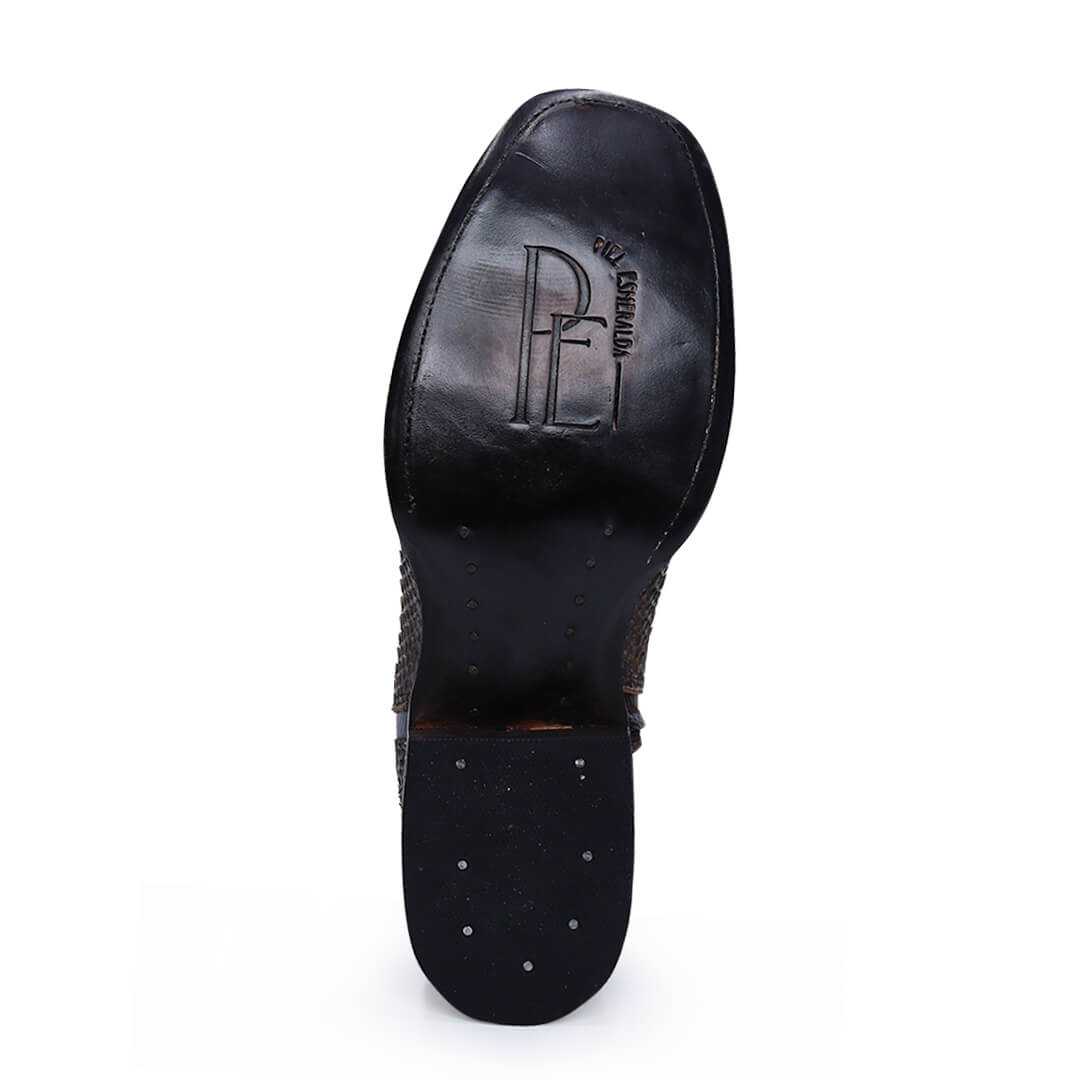Botín Imperial de Python PE103 - Piel Esmeralda