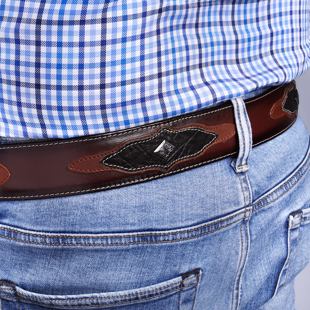 Cinto Llanero Estilo Texano PE475 - Piel Esmeralda