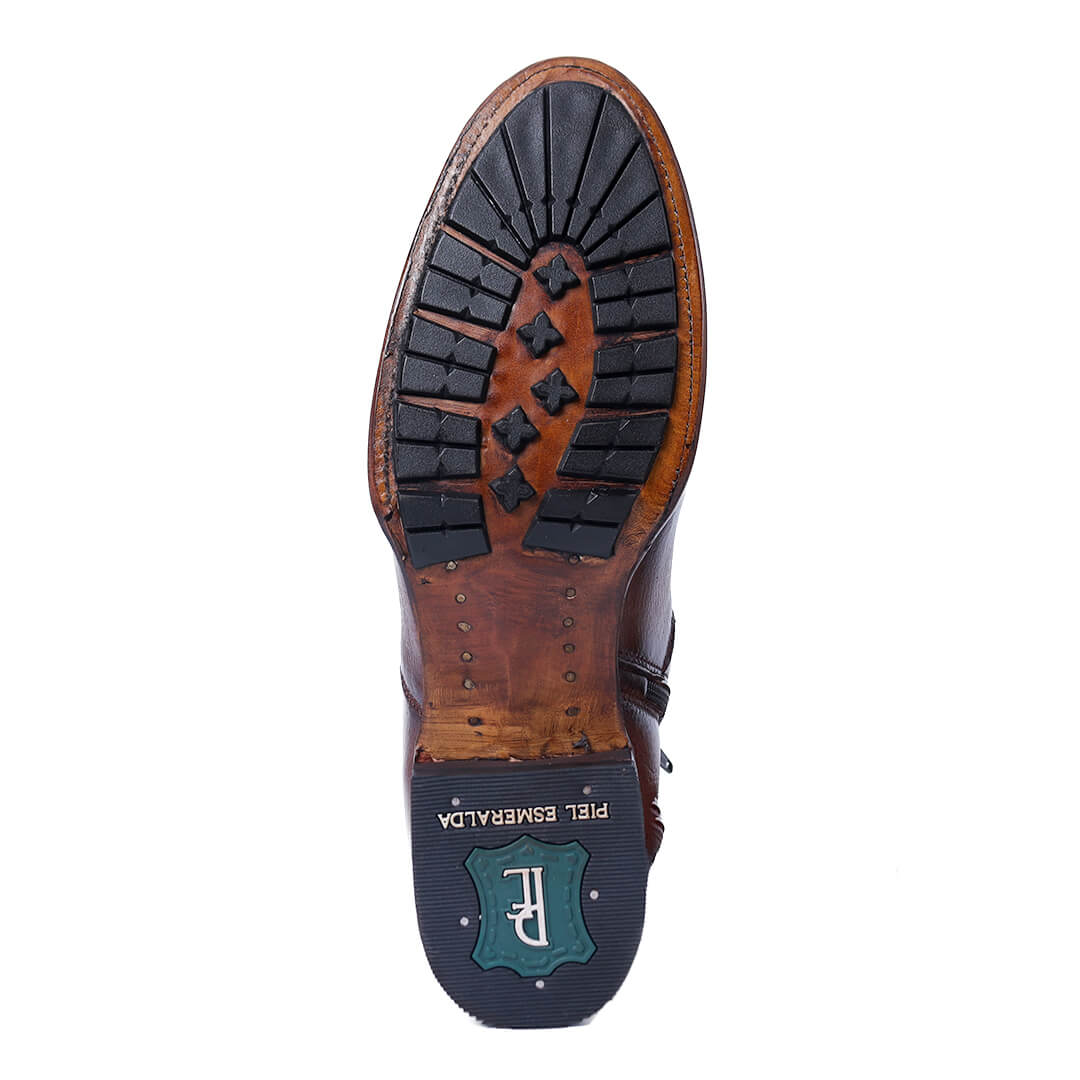 Botín Charro en Piel de Venado PL115 - Piel Esmeralda