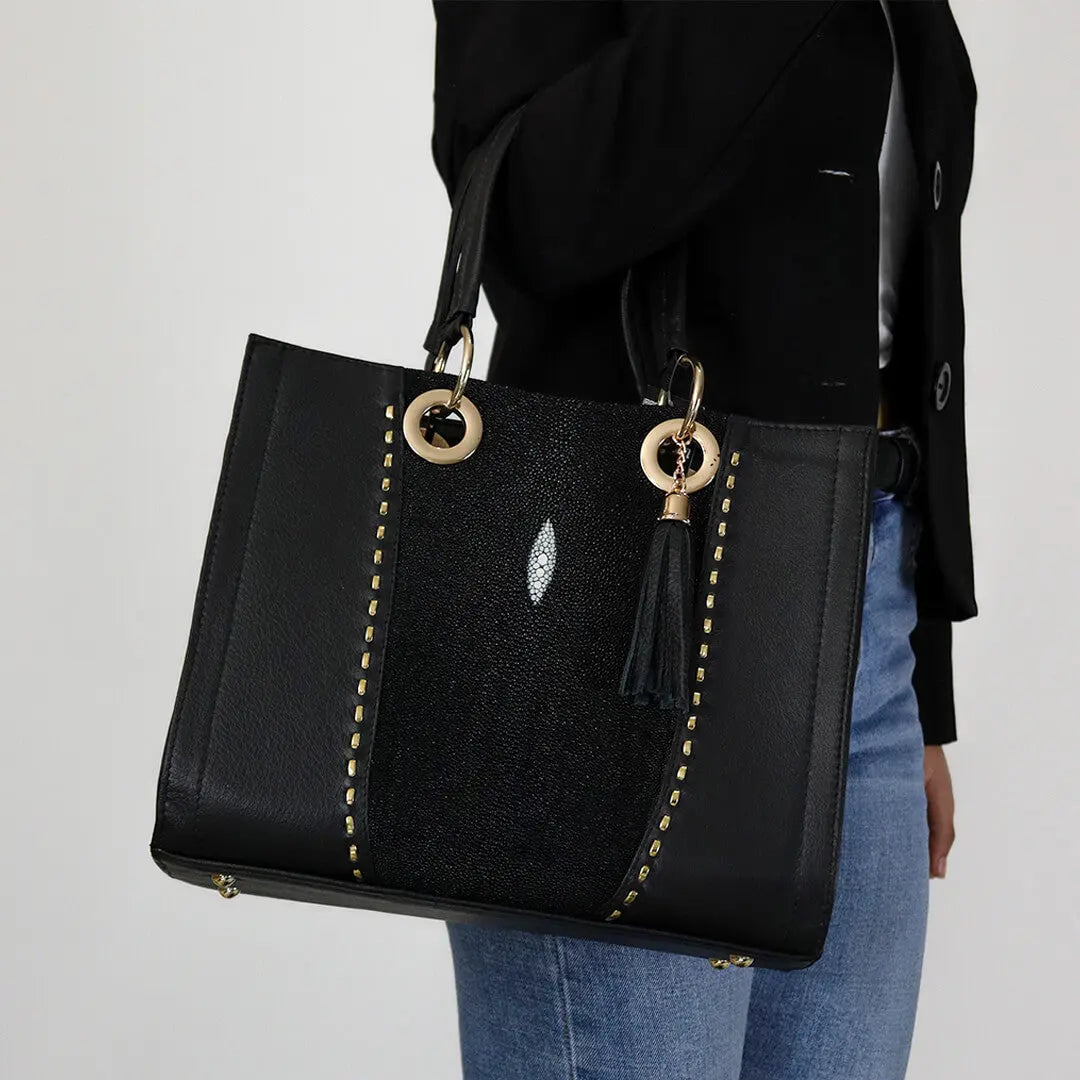 Bolso de Mano de Piel de Mantarraya PE469