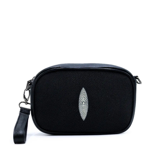 Bolso de Mano de Piel de Mantarraya PE480 - Piel Esmeralda
