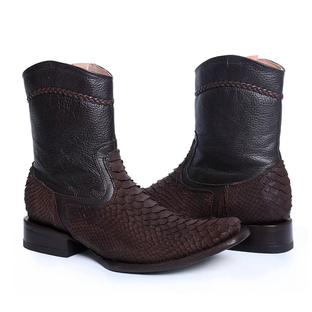 Botín Imperial de Python PE102 - Piel Esmeralda