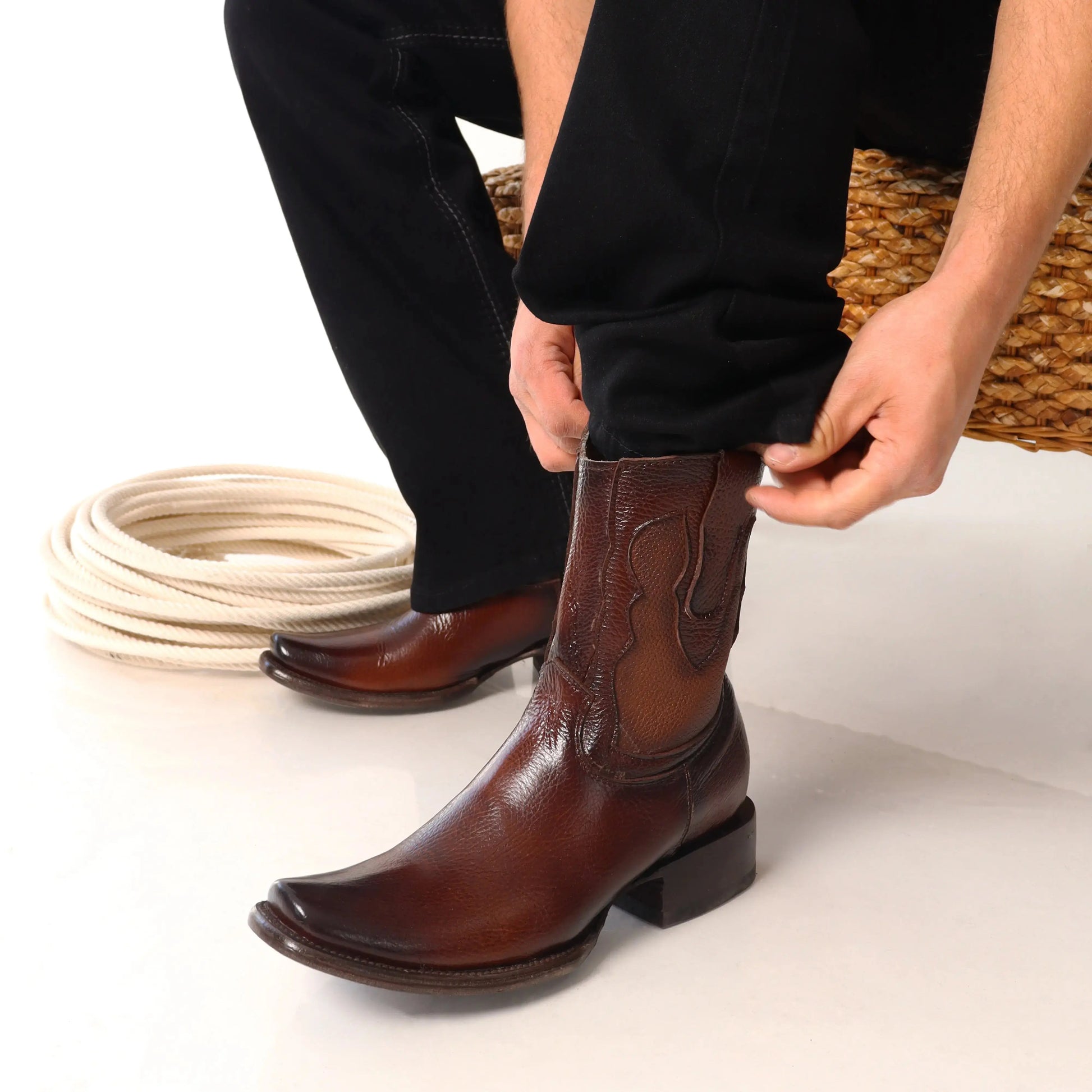 Botín Esmeralda en Piel de Venado PL106 - Piel Esmeralda