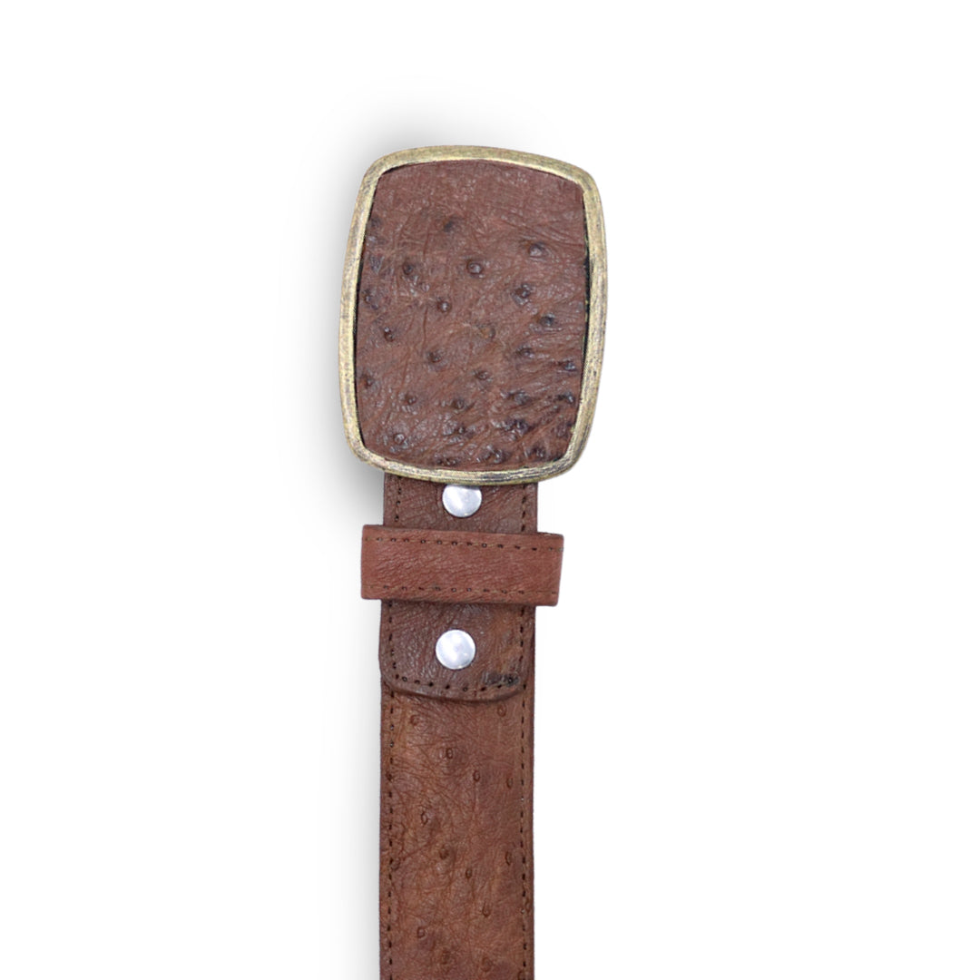 Cinto Exótico en Piel de Avestruz PE461 - Piel Esmeralda