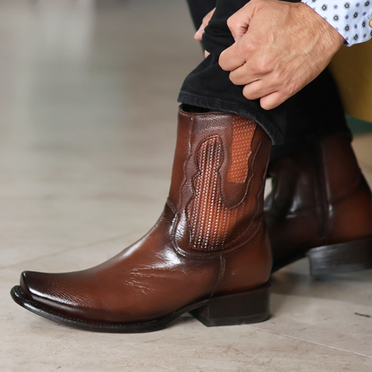 Botín Esmeralda Piel de Venado PL106 - Piel Esmeralda