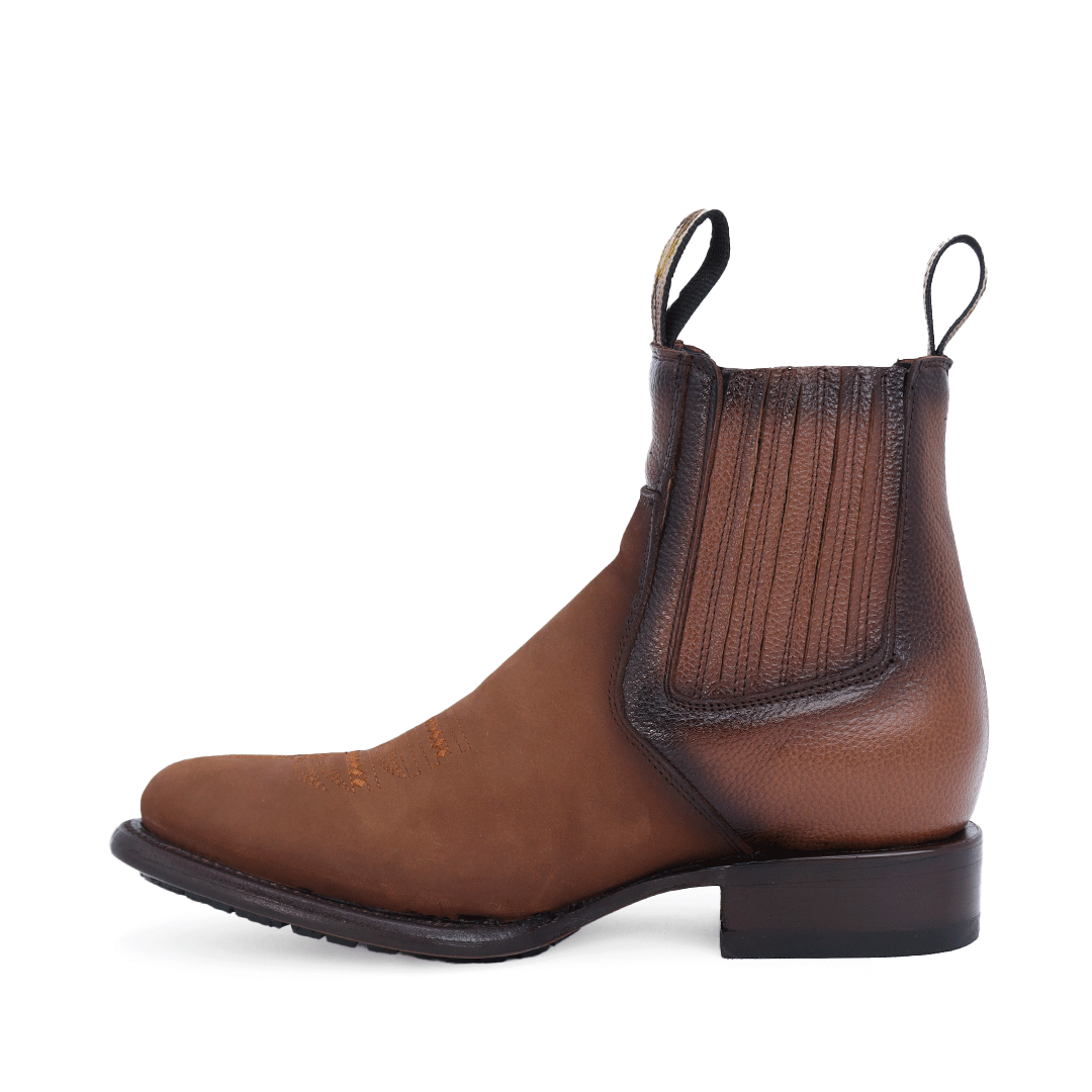 Botín Charro en Piel de Res acabado Nobuck PE903 