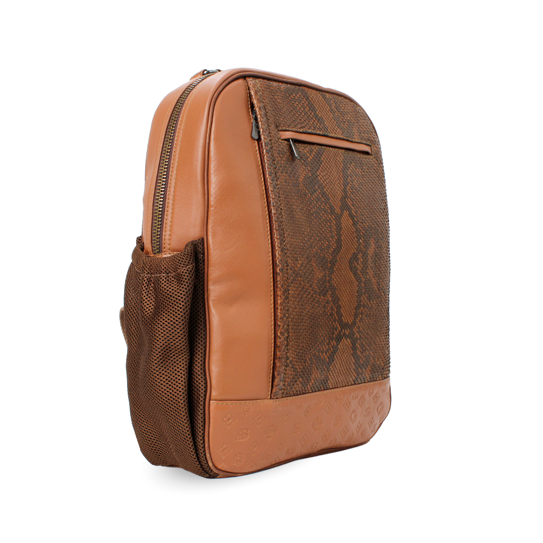 Mochila en Piel de Python Miel PE1005