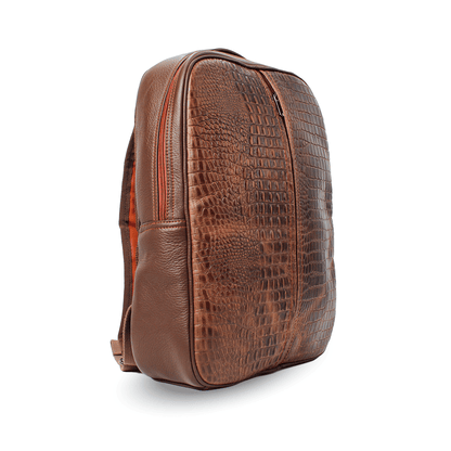 Mochila de Piel con Textura de Cocodrilo PE1003