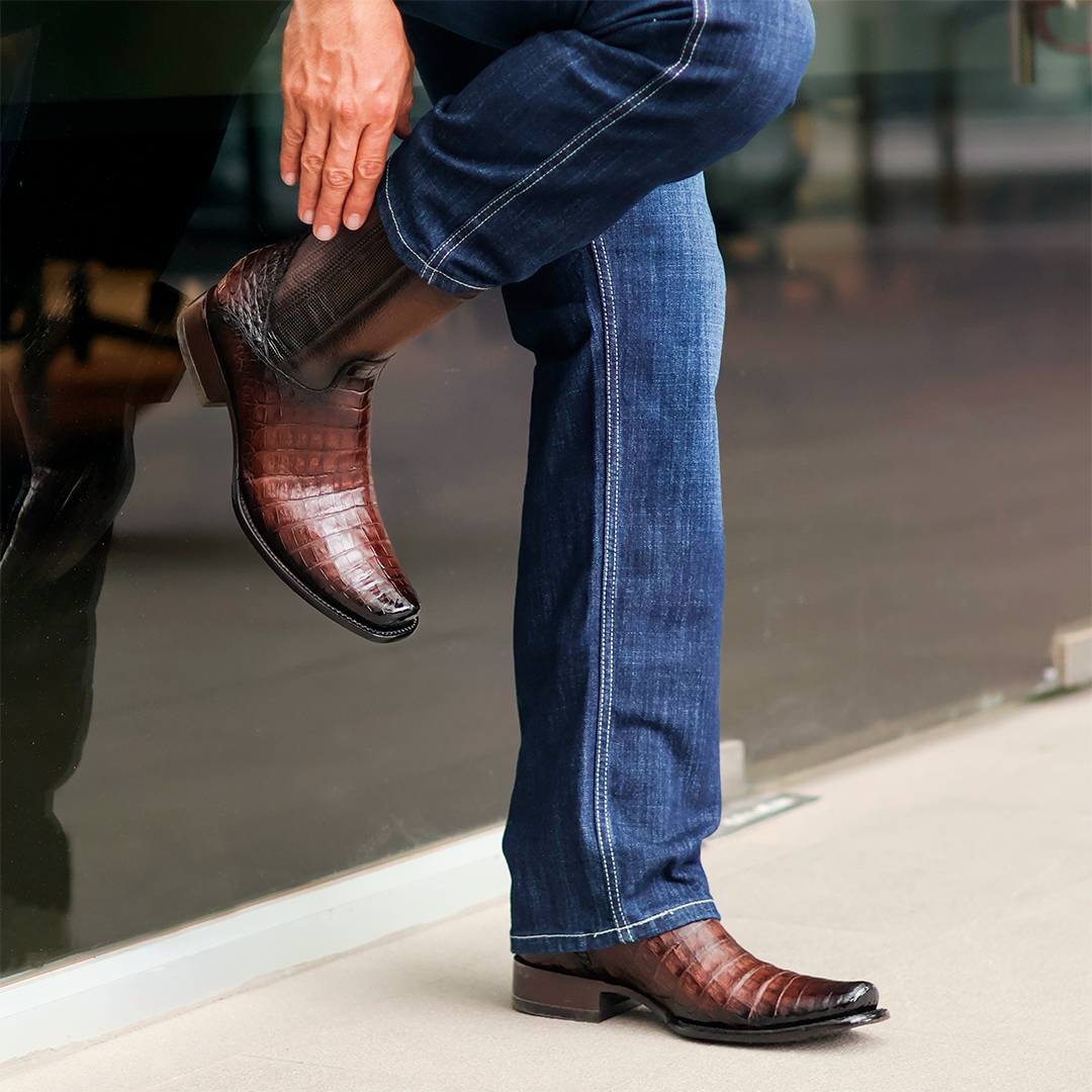 Sultan Crocodile Leather Ankle Boots PL124