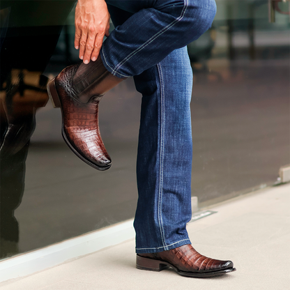 Sultan Crocodile Leather Ankle Boots PL124