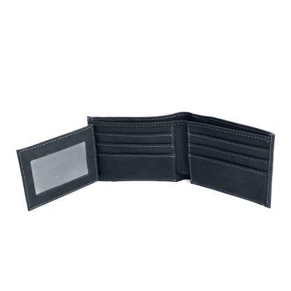 Cartera Vaquera de Piel de Res Negra PE703 