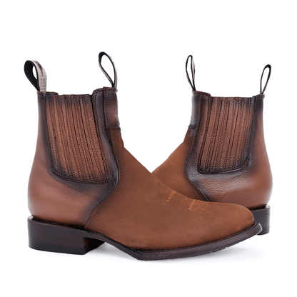 Botín Charro en Piel de Res acabado Nobuck PE903 