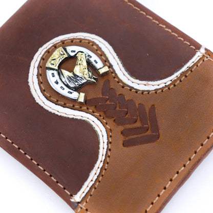 Cartera Vaquera de Piel de Res Brandy 