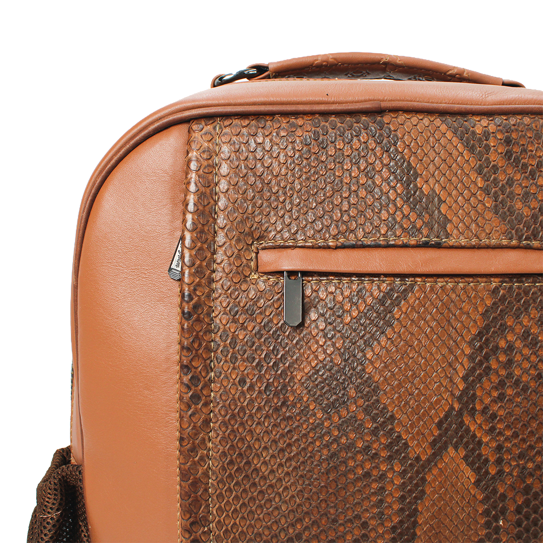 Mochila en Piel de Python Miel PE1005