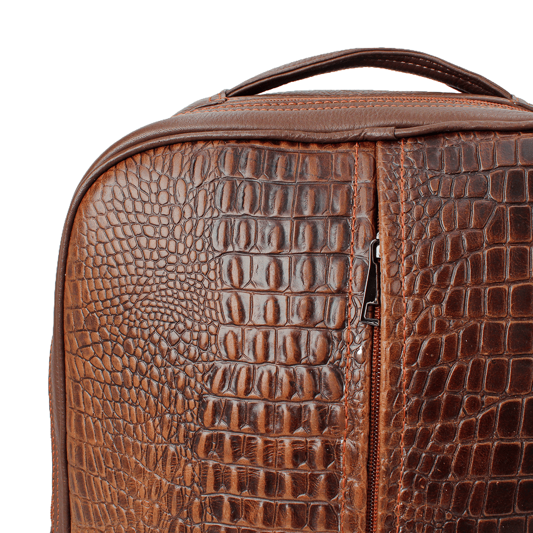 Mochila de Piel con Textura de Cocodrilo PE1003