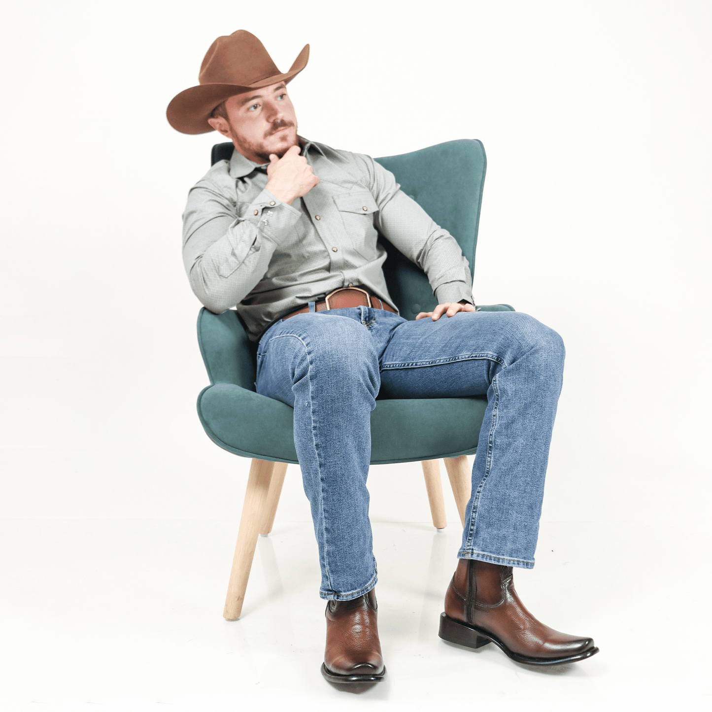 Botín Esmeralda Piel de Venado PL106 - Piel Esmeralda 