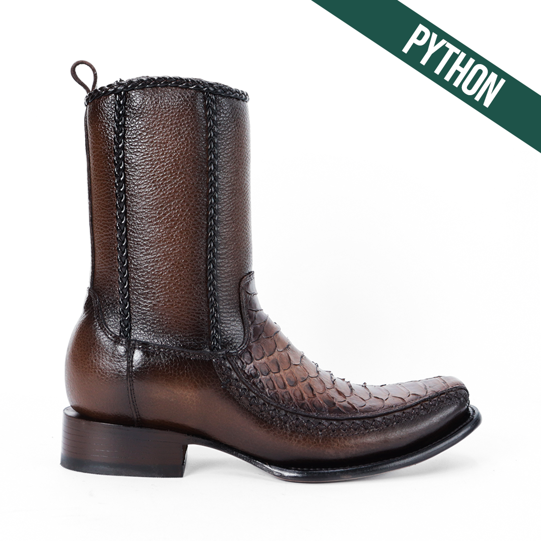 Botín Sultán en Piel de Python Brillante PL126