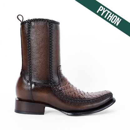Botín Sultán en Piel de Python Brillante PL126