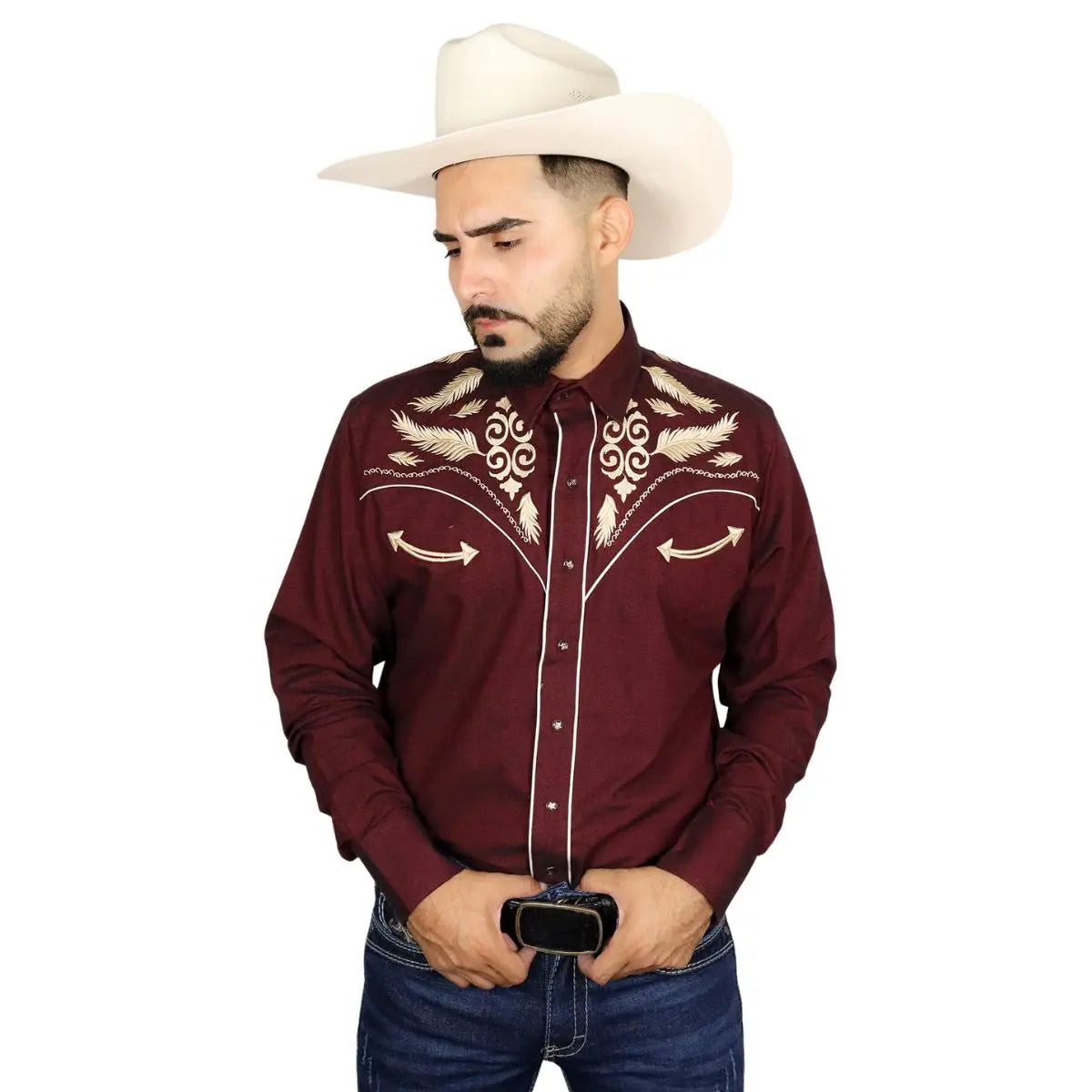 Camisa vaquera Bordado Pluma PE508 