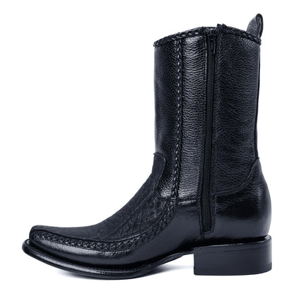 Botín Vaquero De Piel Cuello De Toro Para Hombre