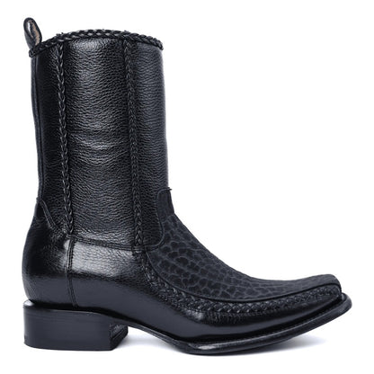 Botín Vaquero De Piel Cuello De Toro Para Hombre