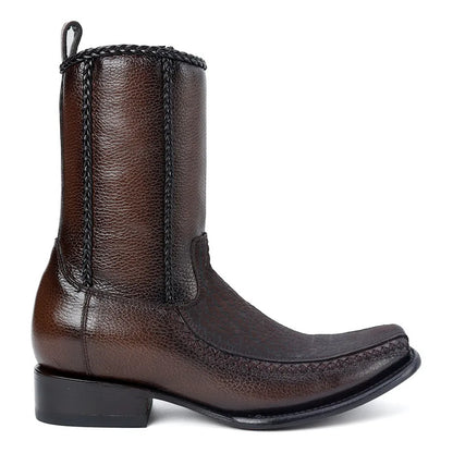 Botín Vaquero De Piel Cuello De Toro Para Hombre